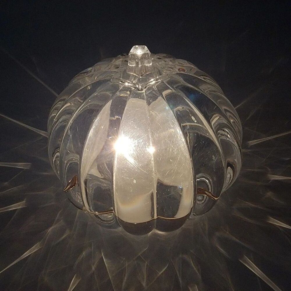 IKEA Forunderlig Lighted Pumpkin 5" Clear Acrylic LED Lamp J1868F Halloween
